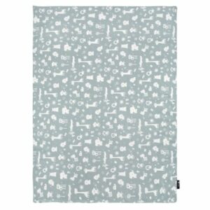 Alvi® Babydecke Jersey Animals blau 75 x 100 cm