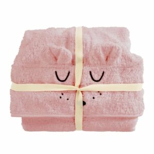 Alvi® Bade-Poncho Faces Rosa 60 x 60 cm