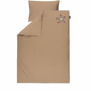 Alvi® Bettwäsche Starfish taupe/weiß 100 x 135 cm