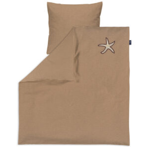 Alvi® Bettwäsche Starfish taupe/weiß 80 x 80 cm