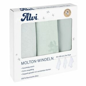 Alvi® Molton-Windeln 3er Pack Teddy 1961 80 x 80 cm