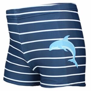 Aquarti Jungen Badehose Gestreift mit Motiven blau/weiß