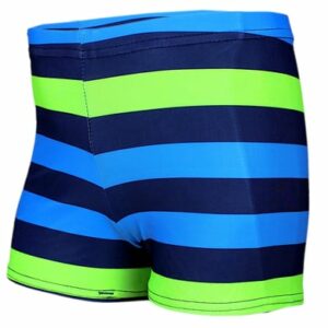 Aquarti Jungen Badehose Gestreift mit Motiven grün