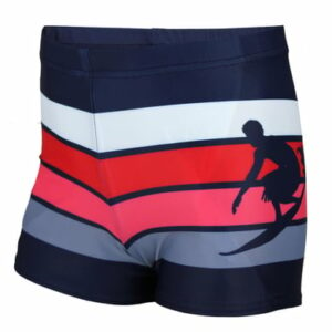 Aquarti Jungen Badehose Gestreift mit Motiven rot/weiß