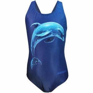 Aquarti Mädchen Badeanzug Chlorresistent Muscleback Wassersport blau Modell 1
