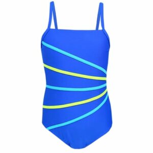 Aquarti Mädchen Badeanzug mit Spaghettiträgern blau/gelb