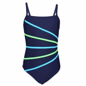 Aquarti Mädchen Badeanzug mit Spaghettiträgern hellblau/creme