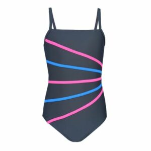Aquarti Mädchen Badeanzug mit Spaghettiträgern pink/blau
