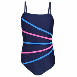 Aquarti Mädchen Badeanzug mit Spaghettiträgern rosa/blau