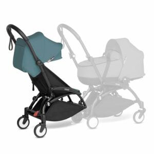 BABYZEN Kinderwagen YOYO 6+ connect Black mit Textilset Aqua