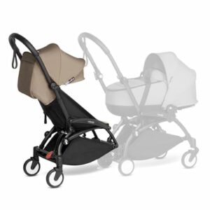 BABYZEN Kinderwagen YOYO 6+ connect Black mit Textilset Taupe