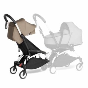 BABYZEN Kinderwagen YOYO 6+ connect White mit Textilset Taupe