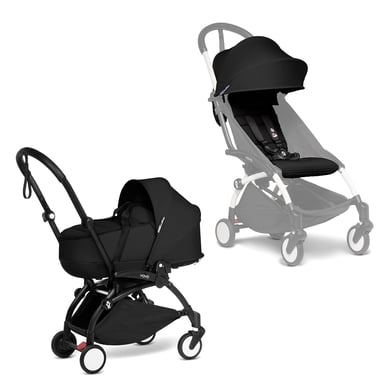 BABYZEN Kinderwagen YOYO2 0+ Black mit Liegewanne und Textilset Black