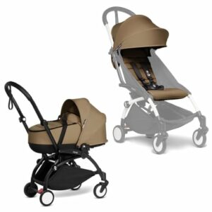 BABYZEN Kinderwagen YOYO2 0+ Black mit Liegewanne und Textilset Toffee