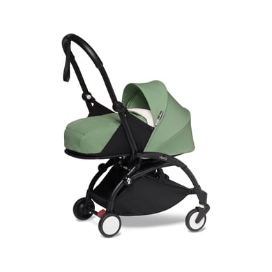 BABYZEN Kinderwagen YOYO2 0+ Black mit Neugeborenenaufsatz Peppermint