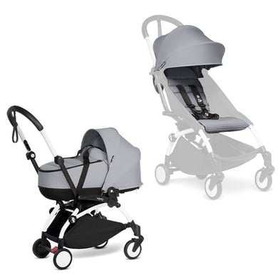 BABYZEN Kinderwagen YOYO2 0+ White mit Liegewanne und Textilset Stone