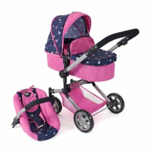 BAYER CHIC 2000 Kombi-Puppenwagen LINUS Butterfly navy-pink