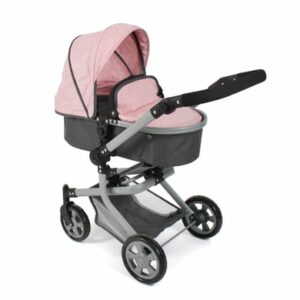 BAYER CHIC 2000 Kombi-Puppenwagen MIKA melange anthrazit-rosa
