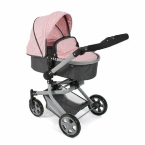 BAYER CHIC 2000 Kombi-Puppenwagen MIKA melange anthrazit-rosa