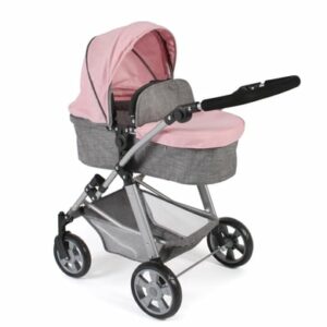 BAYER CHIC 2000 Kombi Puppenwagen NELE melange grau rosa