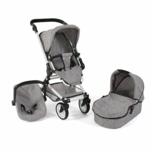 BAYER CHIC 2000 Kombipuppenwagen Fides 3 in 1 grau