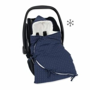 BEMINI Baby nest ausgekleidet Pady jersey + teddy Geometric print navy