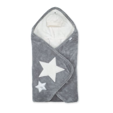 BEMINI Wickeldecke Softy + softy Little stars print grizou