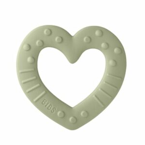 BIBS® Beißring Baby Bitie Heart ab dem 3. Monat in sage