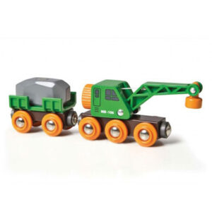 BRIO® WORLD Kranwagen mit Anhänger und Fracht 33698