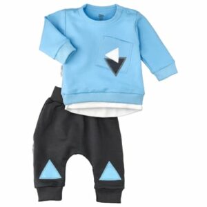 Baby Sweets 2tlg Set Shirt + Hose Lieblingsstücke Triangle blau grau