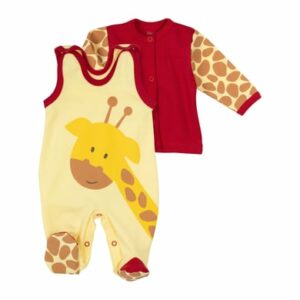 Baby Sweets 2tlg Set Strampler + Shirt Baby Giraffe rot gelb braun
