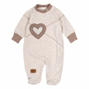 Baby Sweets Schlafanzug Patchwork Herzen beige braun