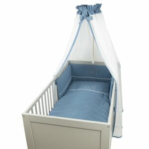 Be Be 's Collection Musselin Bettset 3-tlg. dunkelblau 100 x 135 cm