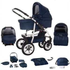 Bebebi Bellami / 3 in 1 Kombi Kinderwagen Set / Hartgummireifen Bellablue