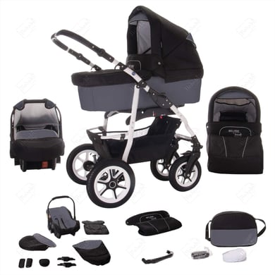 Bebebi Bellami / 3 in 1 Kombi Kinderwagen Set / Hartgummireifen Bellagrigio