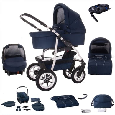 Bebebi Bellami / 4 in 1 Kinderwagen Komplettset / ISOFIX Basis / Hartgummireifen Bellablue