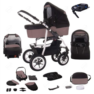 Bebebi Bellami / 4 in 1 Kinderwagen Komplettset / ISOFIX Basis / Hartgummireifen Bellafango