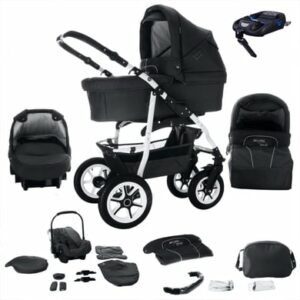 Bebebi Bellami / 4 in 1 Kinderwagen Komplettset / ISOFIX Basis / Hartgummireifen Bellanero