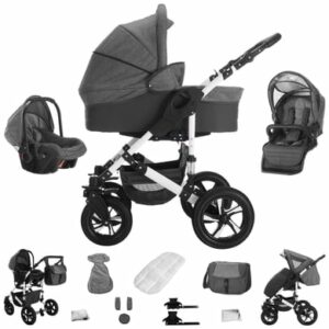 Bebebi Florida / 3 in 1 Kombi Kinderwagen Set / Hartgummireifen Flojeans