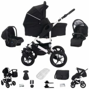 Bebebi Florida / 3 in 1 Kombi Kinderwagen Set / Luftreifen Floblack