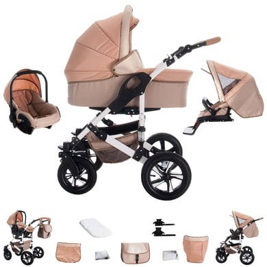 Bebebi myVARIO / 3 in 1 Kombi Kinderwagen Set / Hartgummireifen myGold