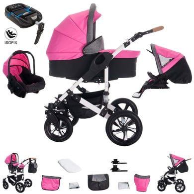 Bebebi myVARIO / 4 in 1 Kinderwagen Komplettset / ISOFIX Basis / Hartgummireifen myGirl