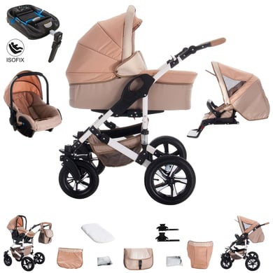 Bebebi myVARIO / 4 in 1 Kinderwagen Komplettset / ISOFIX Basis / Hartgummireifen myGold