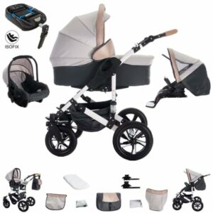 Bebebi myVARIO / 4 in 1 Kinderwagen Komplettset / ISOFIX Basis / Luftreifen myHoney