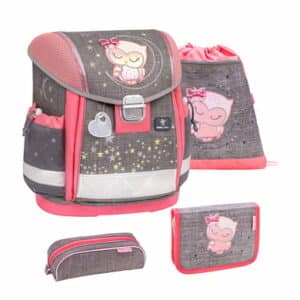 Belmil Schulranzen Classy Schulranzen Set 4-teilig mit Brustgurt Little Owl