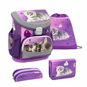 Belmil Schulranzen Mini Fit Schulranzen Set 4-teilig mit Brustgurt Little Caty