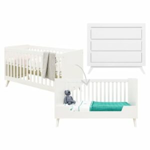 Bopita Babyzimmer Anne 2-teilig 70 x 140 cm umbaubar weiß