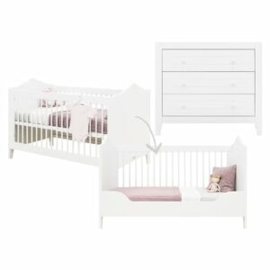 Bopita Babyzimmer Evi 2-teilig 70 x 140 cm umbaubar weiß