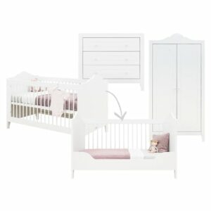 Bopita Babyzimmer Evi 3-teilig 70 x 140 cm umbaubar weiß