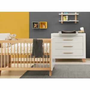 Bopita Babyzimmer Lisa 2-teilig 60 x 120 cm weiß mit Wickelaufsatz